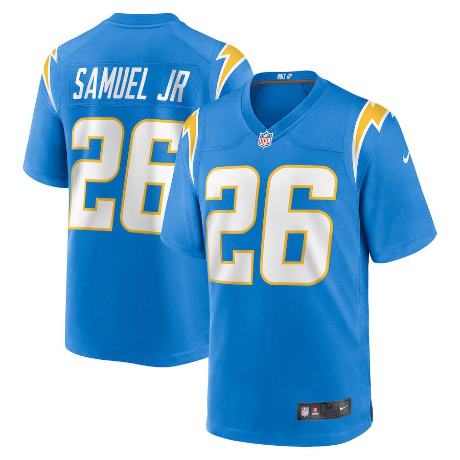 Men Los Angeles Chargers #26 Asante Samuel Jr Nike Powder Blue 2021 NFL Draft Pick Player Game NFL Jersey